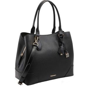 Nine West Jet Set Satchel Crossbody Black NEW